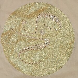 VICTORIA SECRET 2013 LIMITED EDITION GOLD GLITTER SHINE STUDDED LOGO CANVAS TOTE